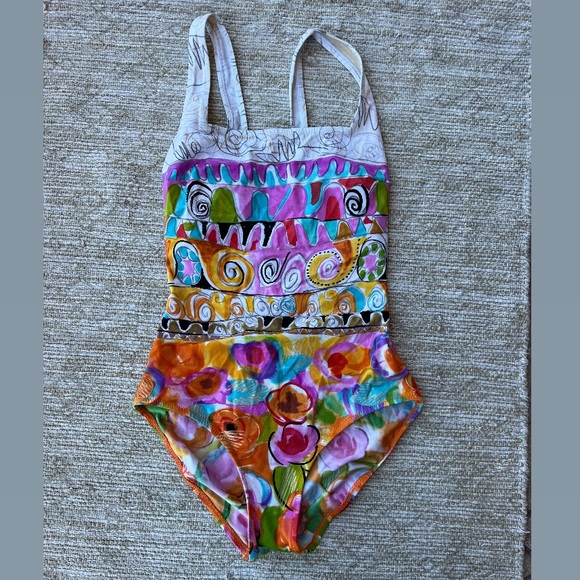 Gottex Other - Vintage Gottex One Piece Floral Geometric Swimming Suit Size 10